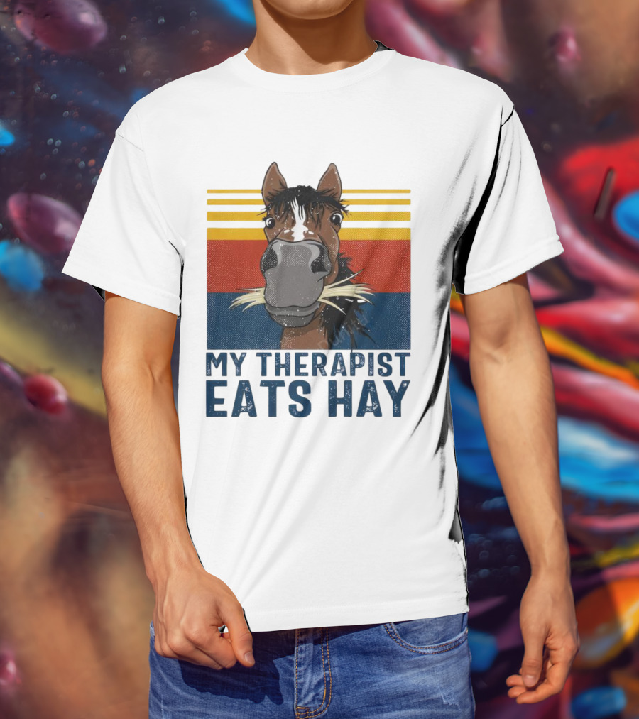 My Therapist Eats Hay Horse Vintage T-Shirt
