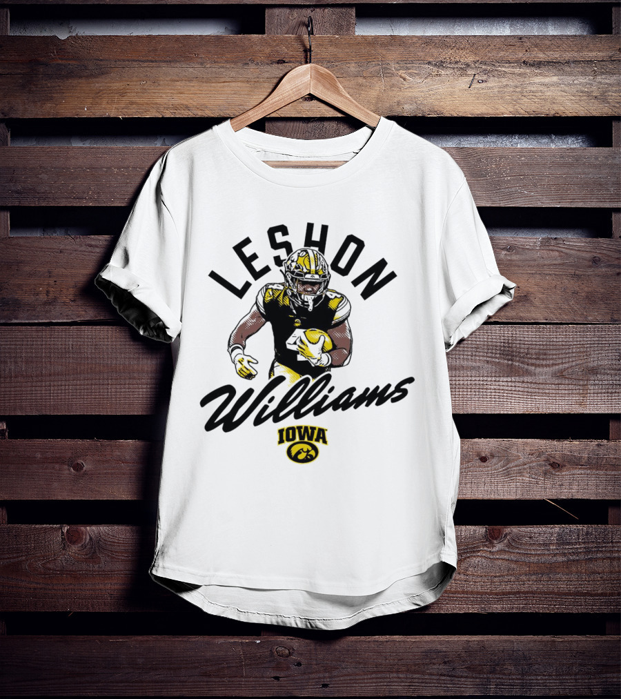 Leshon Williams Iowa Football Hawkeyes Cartoon Football Player T-Shirt