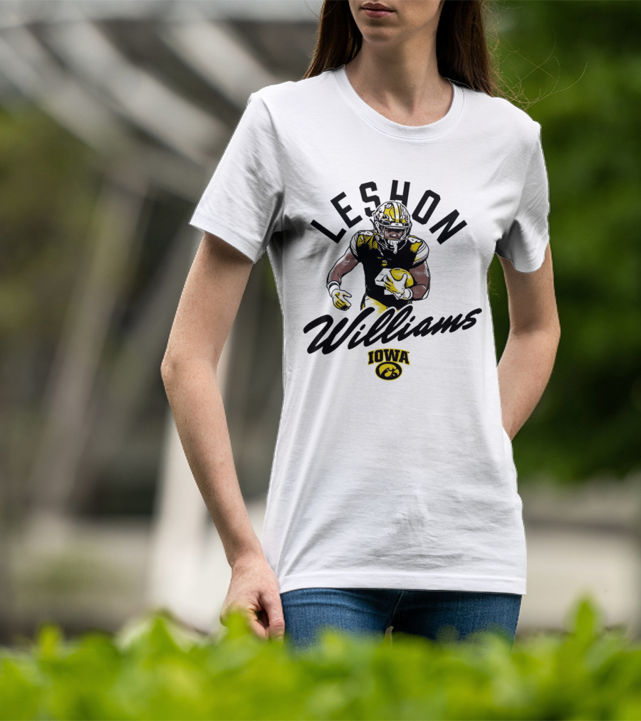Leshon Williams Iowa Football Hawkeyes Cartoon Football Player T-Shirt