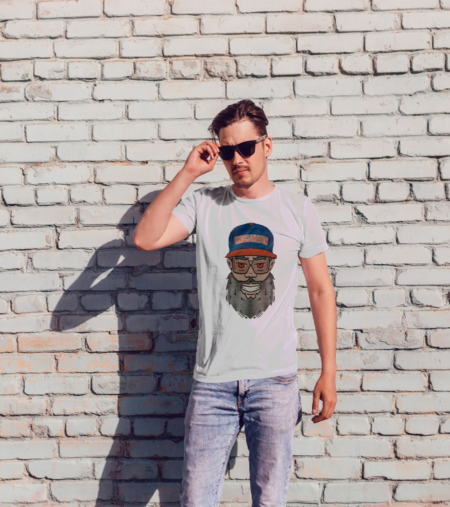 Nickanator New York Knicks Beard Hat Face T-Shirt