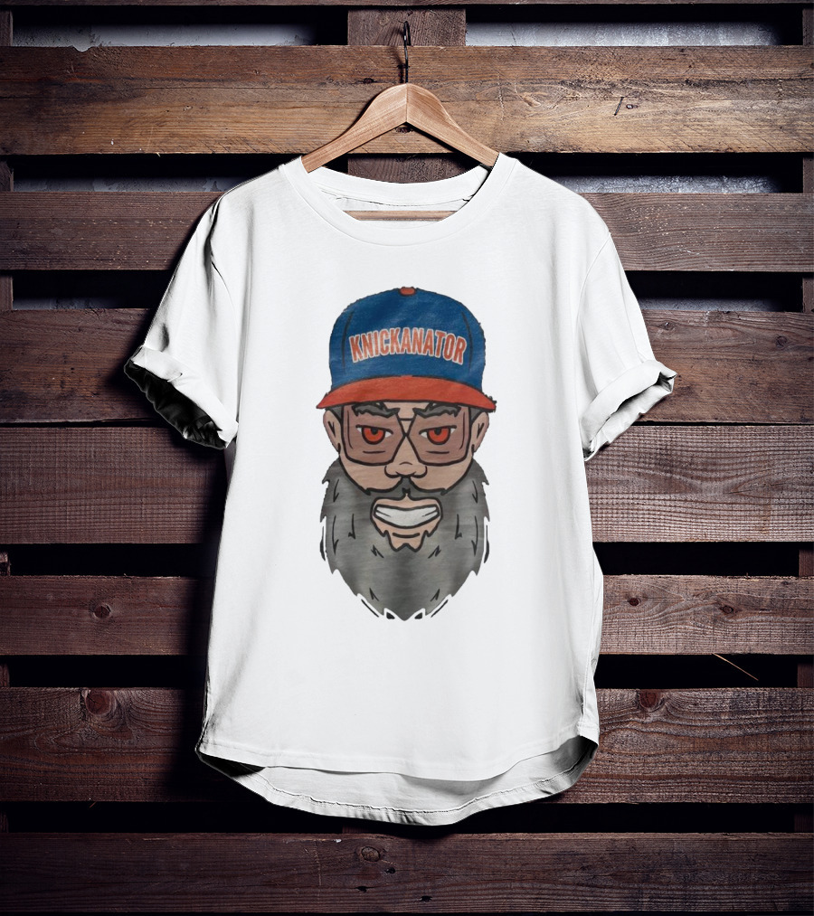 Nickanator New York Knicks Beard Hat Face T-Shirt