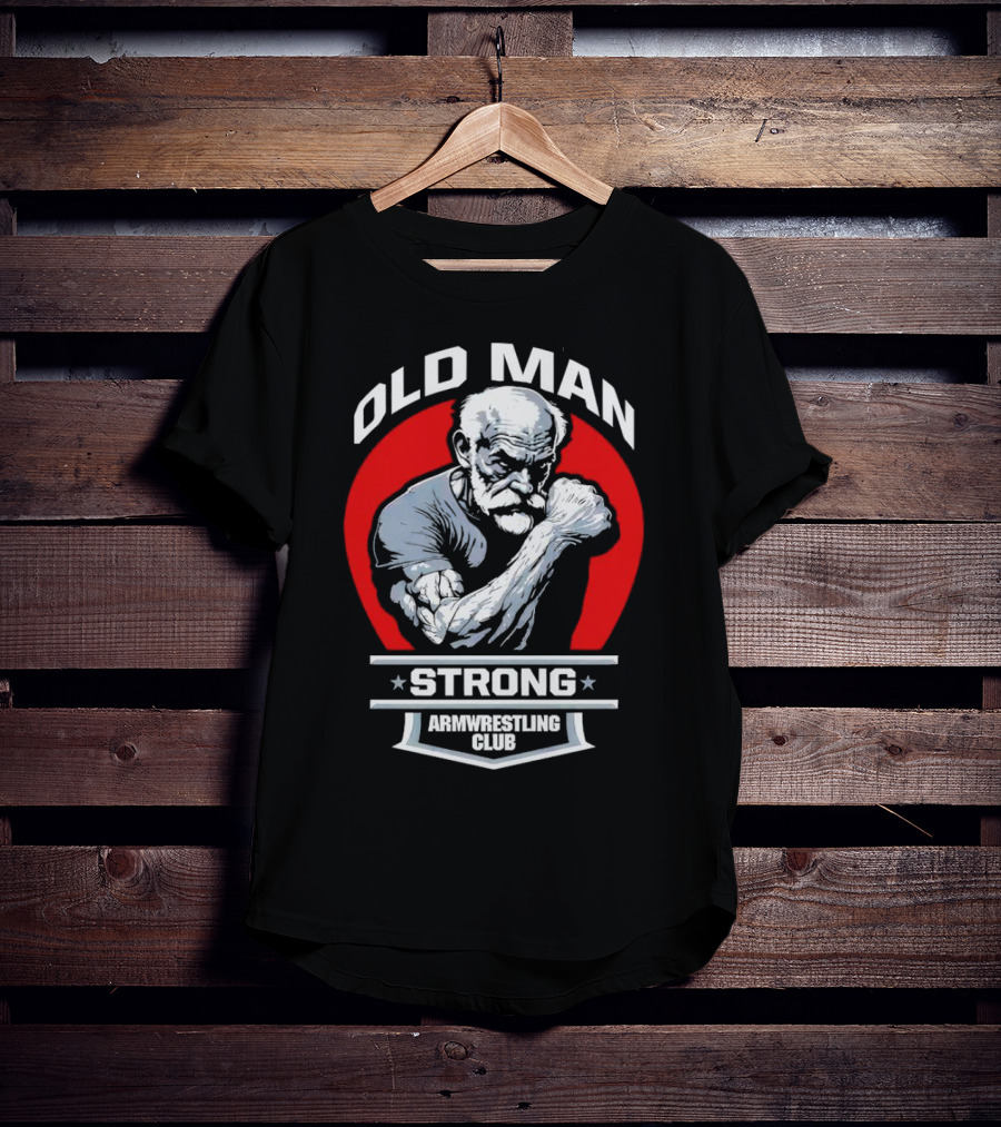 Old Man Strong Armwrestling Club Vintage Style Retro T-Shirt