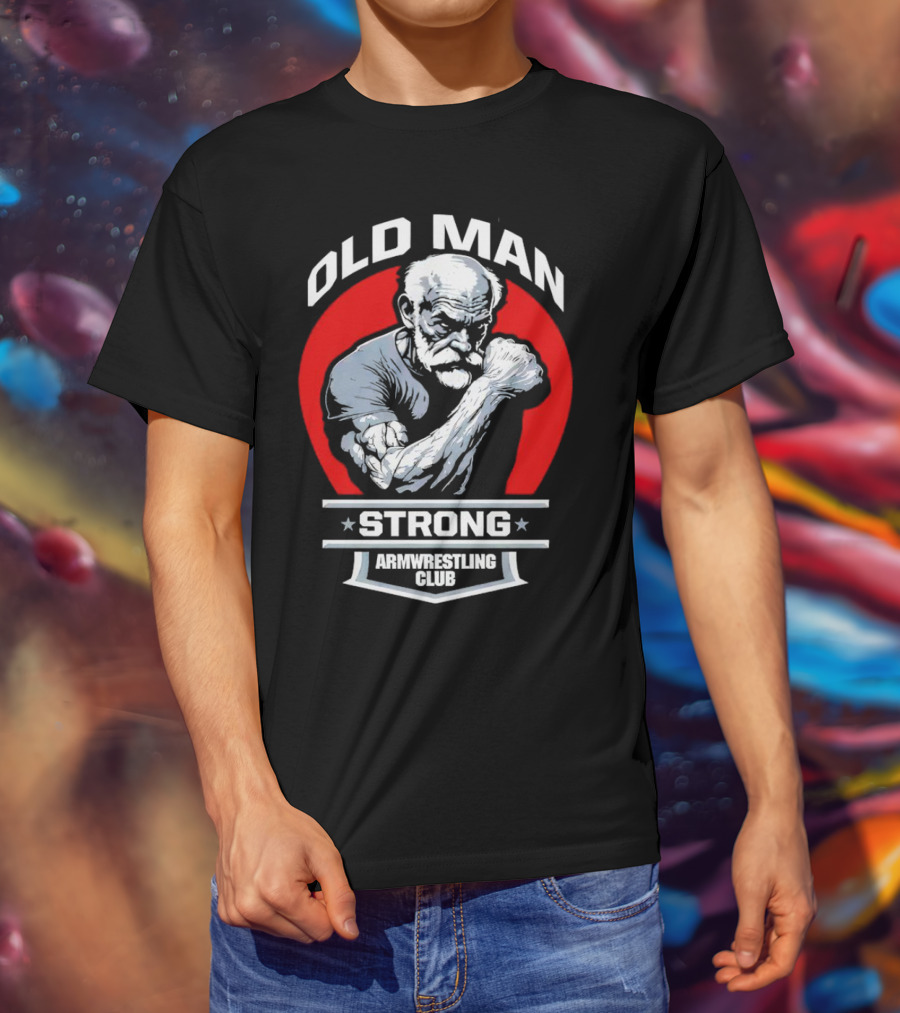 Old Man Strong Armwrestling Club Vintage Style Retro T-Shirt