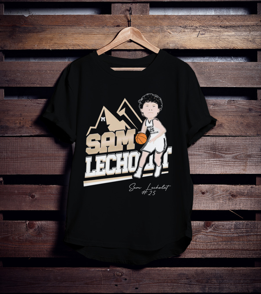 Sam Lecholat Montana State Bobcats Collective #25 Signature Basketball Player M T-Shirt