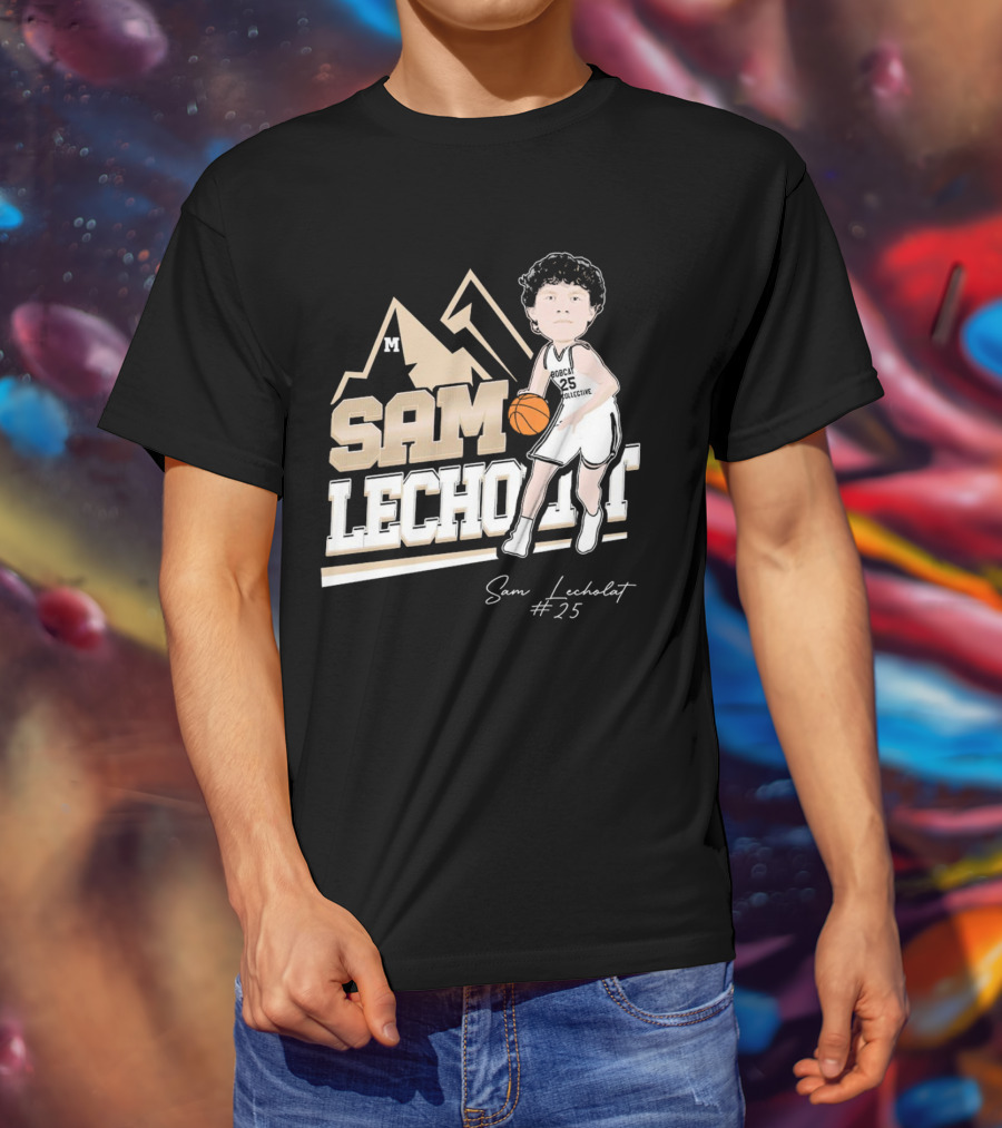 Sam Lecholat Montana State Bobcats Collective #25 Signature Basketball Player M T-Shirt