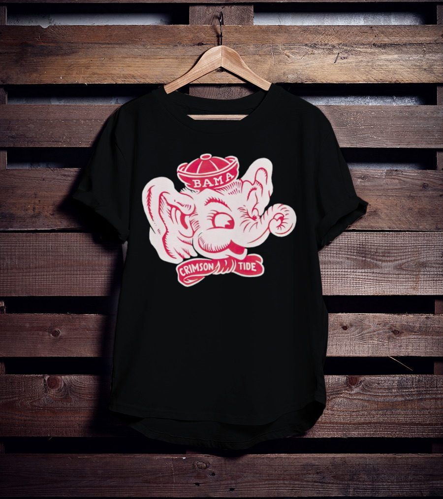 Bama Crimson Tide Elephant Mascot Football T-Shirt