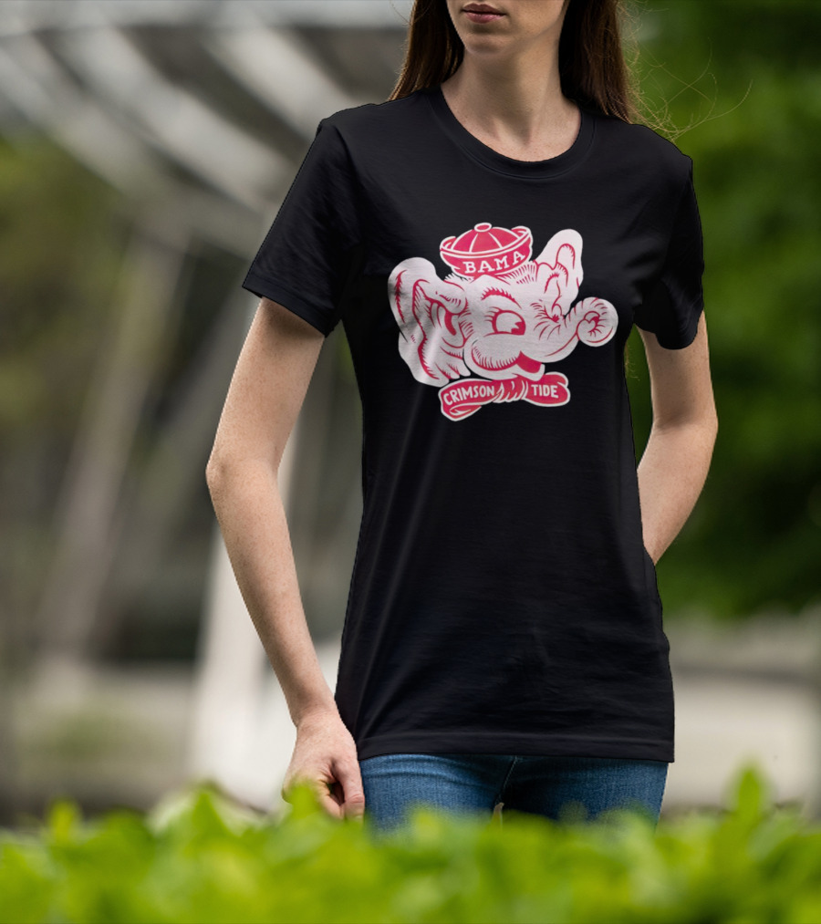Bama Crimson Tide Elephant Mascot Football T-Shirt