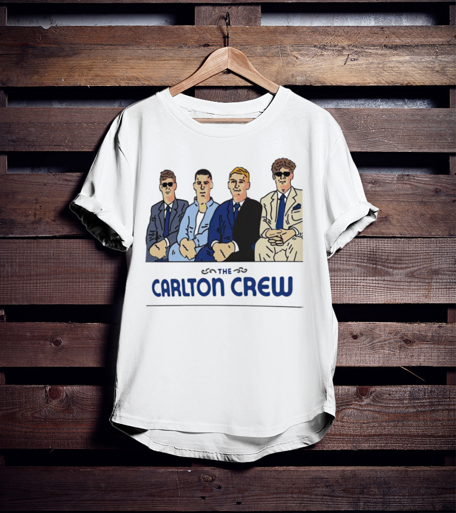 Carlton Crew Cartoon Characters In Suits And Sunglasses T-Shirt