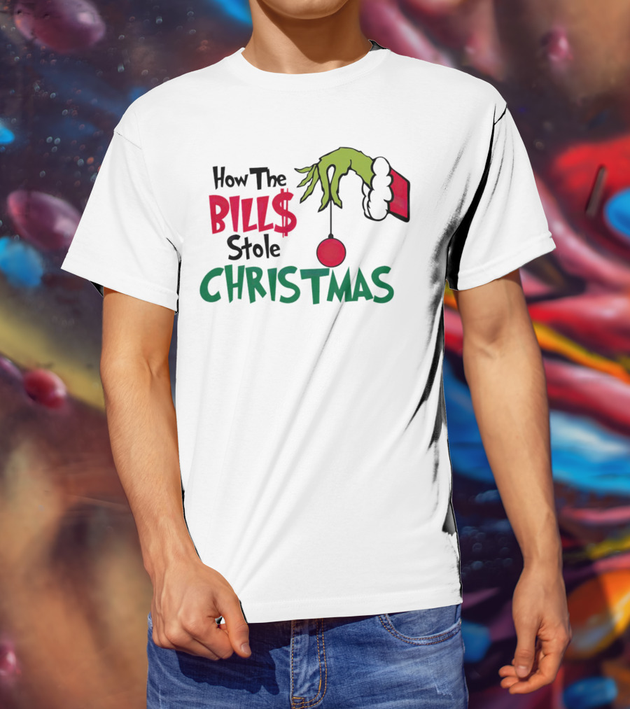 How The Bills Stole Christmas Grinch Hand T-Shirt