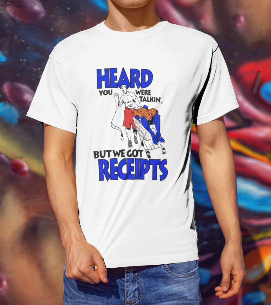 Heard You Were Talking But We Got Receipts Basketball Duel Scene T-Shirt