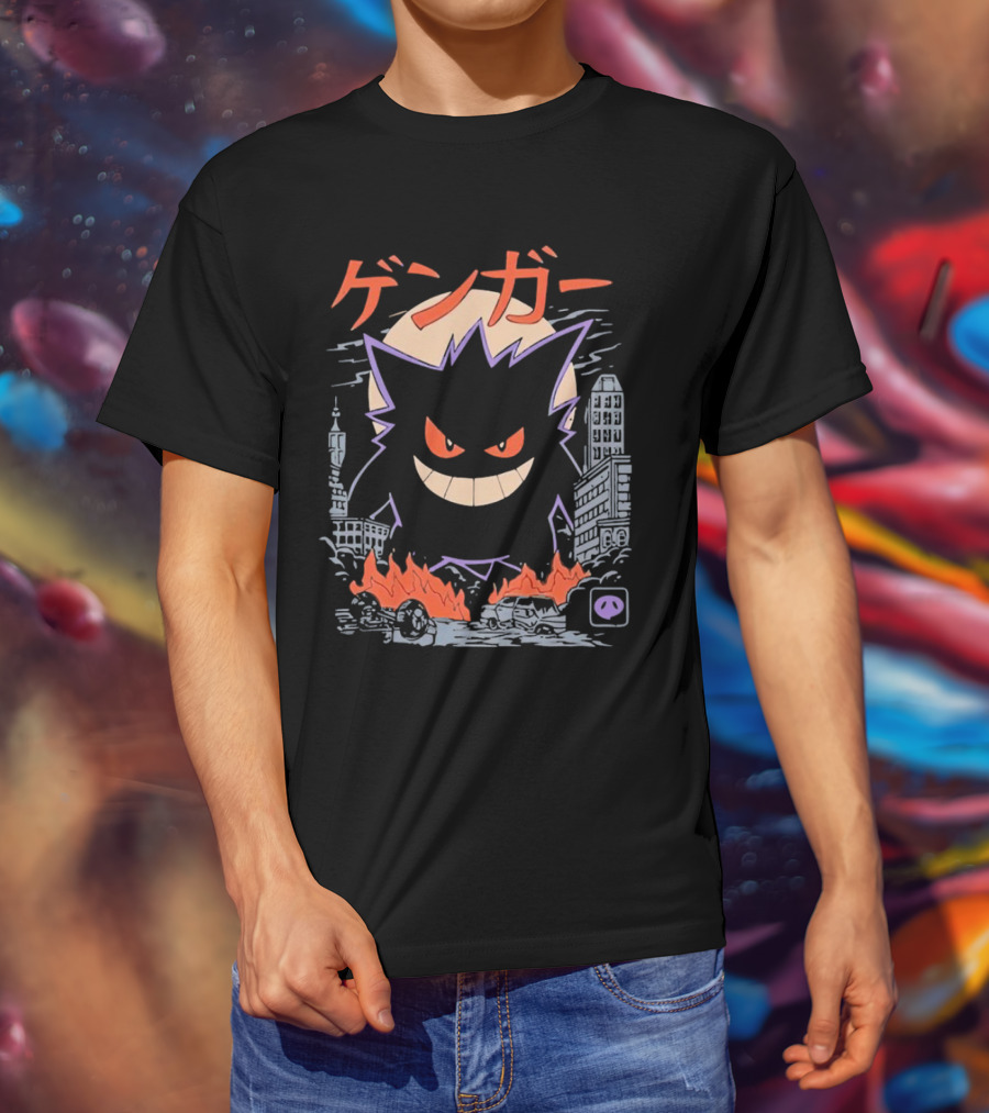 Gengar Urban Cityscape Destruction T-Shirt