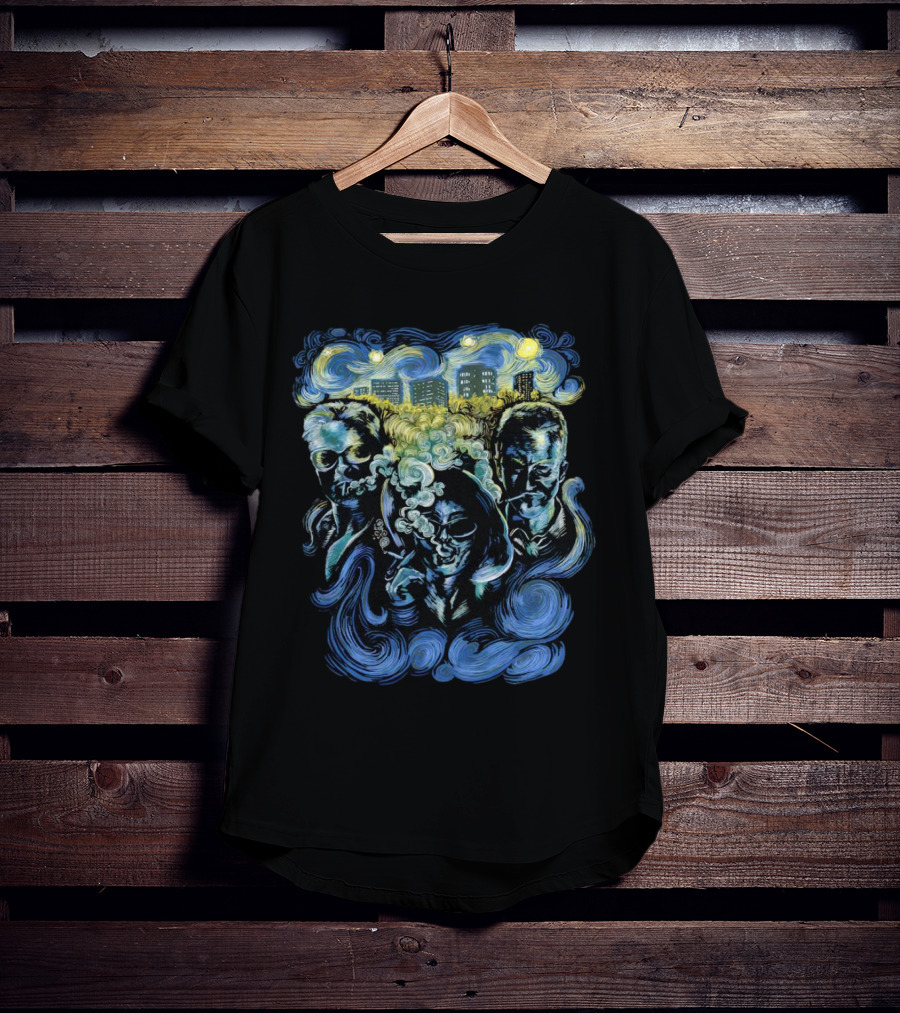 Fight Club Characters In Van Gogh’s Starry Night T-Shirt