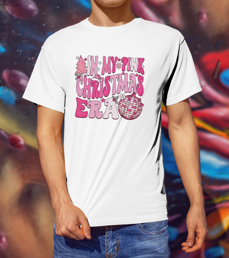 In My Pink Christmas Era Disco Ball T-Shirt