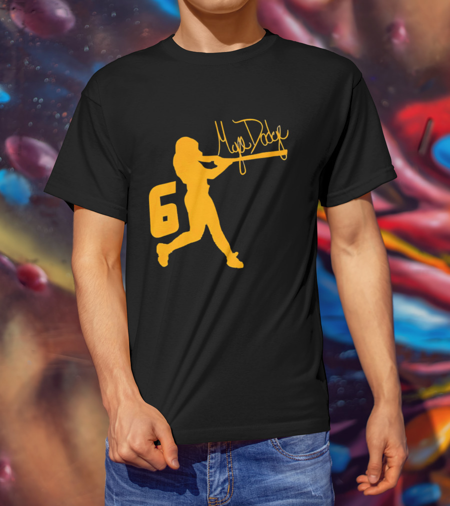 Mya Dodge Missouri Tigers Softball Signature Player Silhouette Number 6 T-Shirt