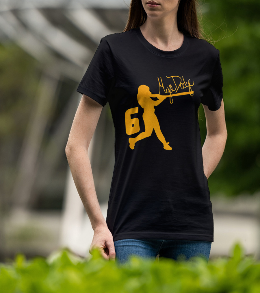 Mya Dodge Missouri Tigers Softball Signature Player Silhouette Number 6 T-Shirt