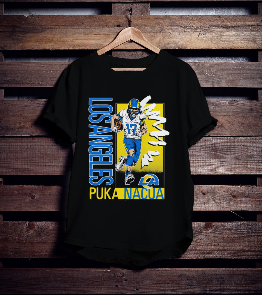 Los Angeles Puka Nacua Rams 17 Player Caricature T-Shirt