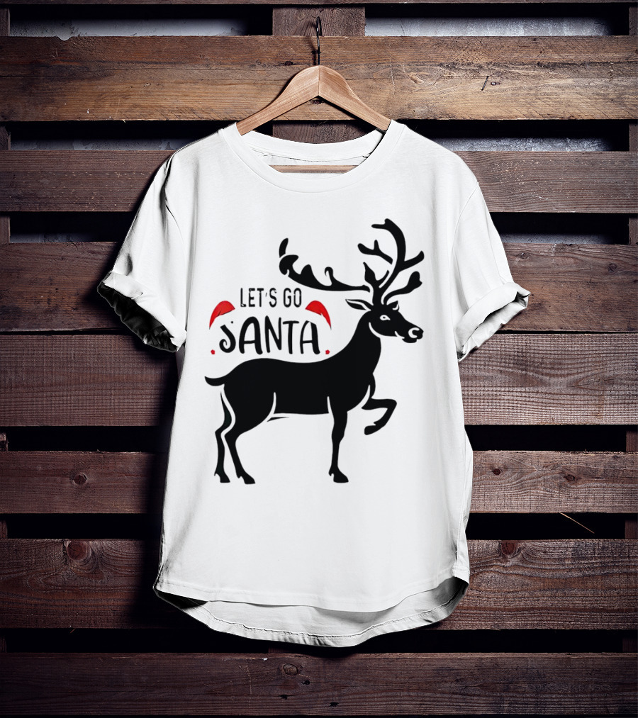 Let's Go Santa Christmas Reindeer T-Shirt