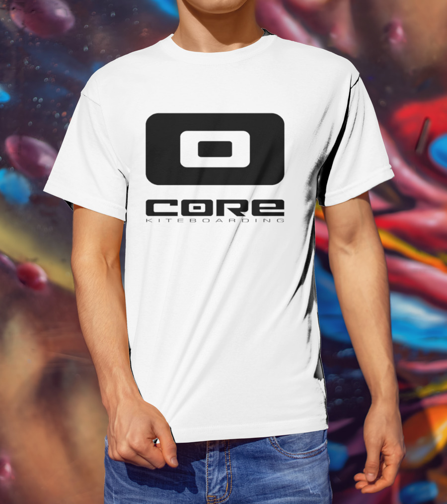 Core Kiteboarding Logo Icon With Bold Black Typography T-Shirt