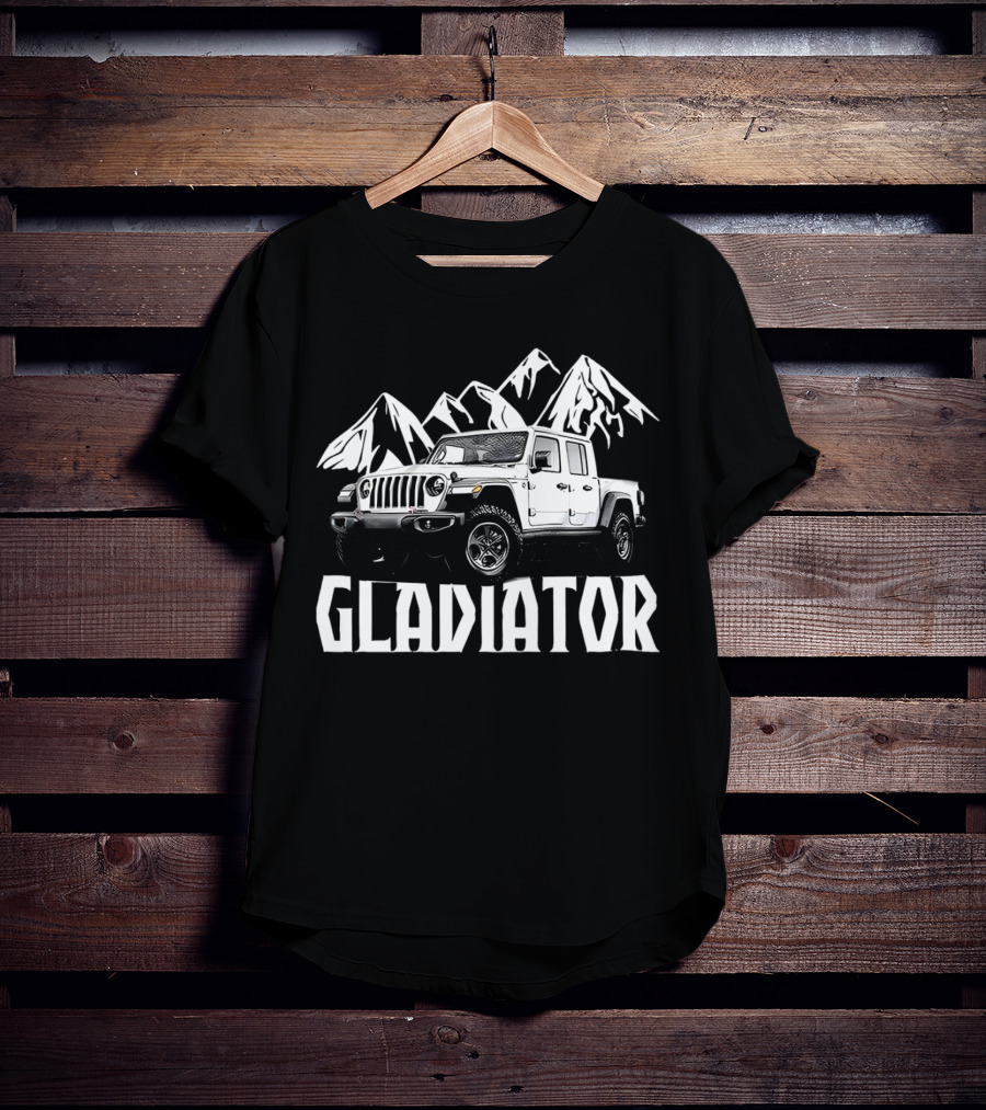 Gladiator Jeep With Mountain Background T-Shirt