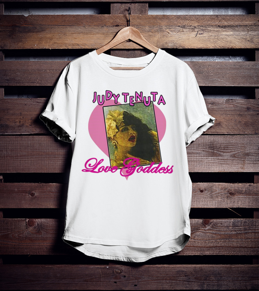 Judy Tenuta Love Goddess Vintage Art With Heart Background T-Shirt