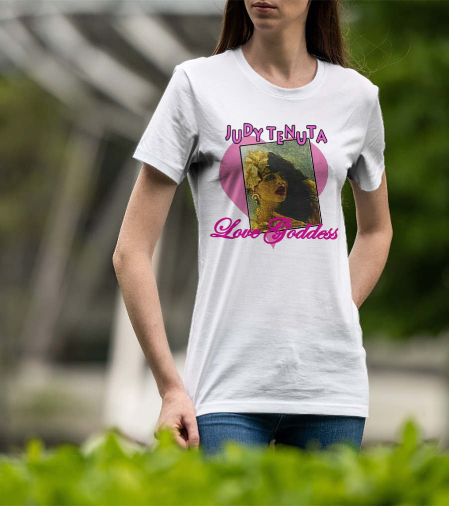 Judy Tenuta Love Goddess Vintage Art With Heart Background T-Shirt