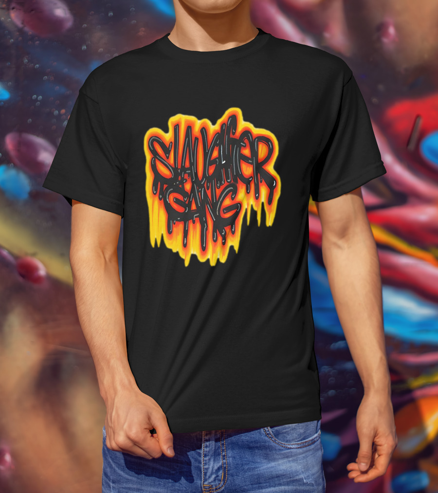 Slaughter Gang Drip Graffiti Flames T-Shirt