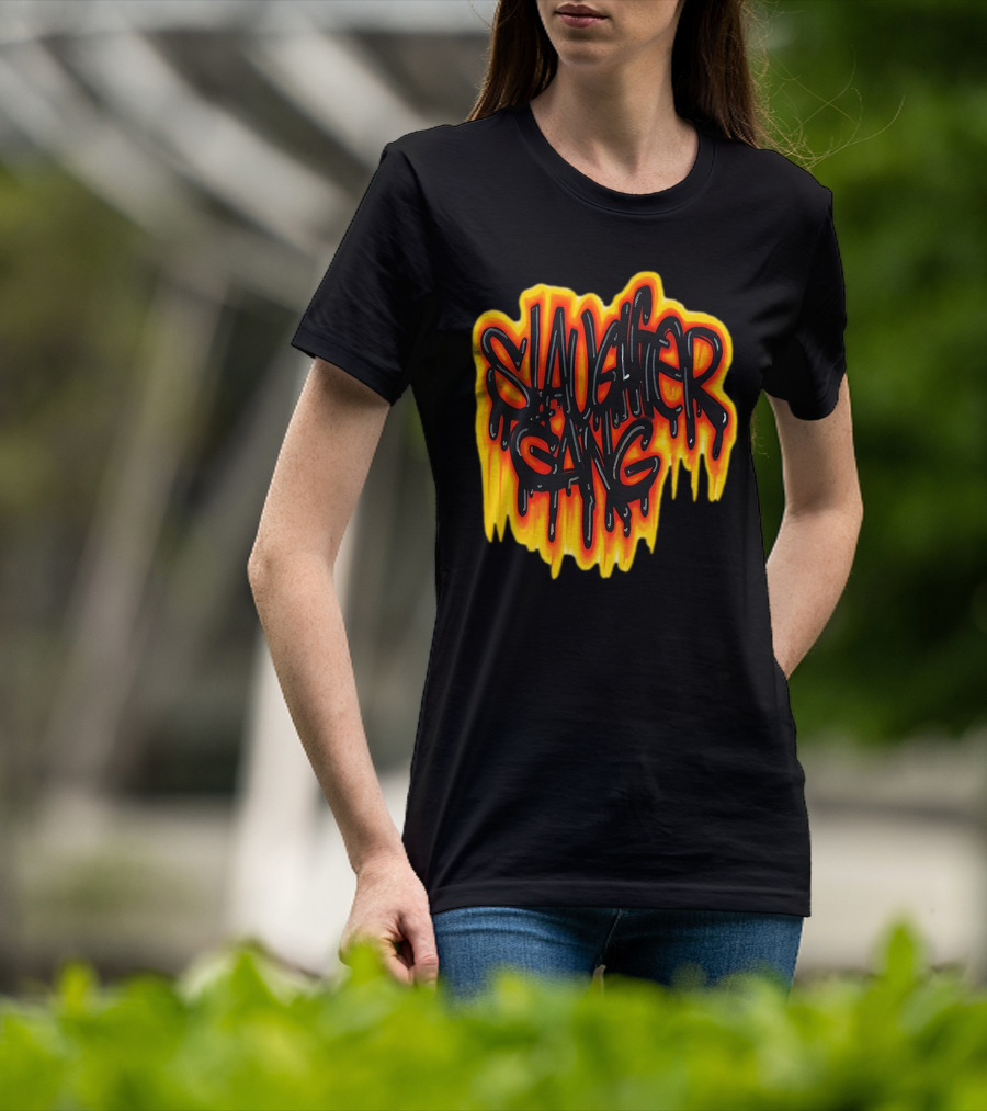 Slaughter Gang Drip Graffiti Flames T-Shirt
