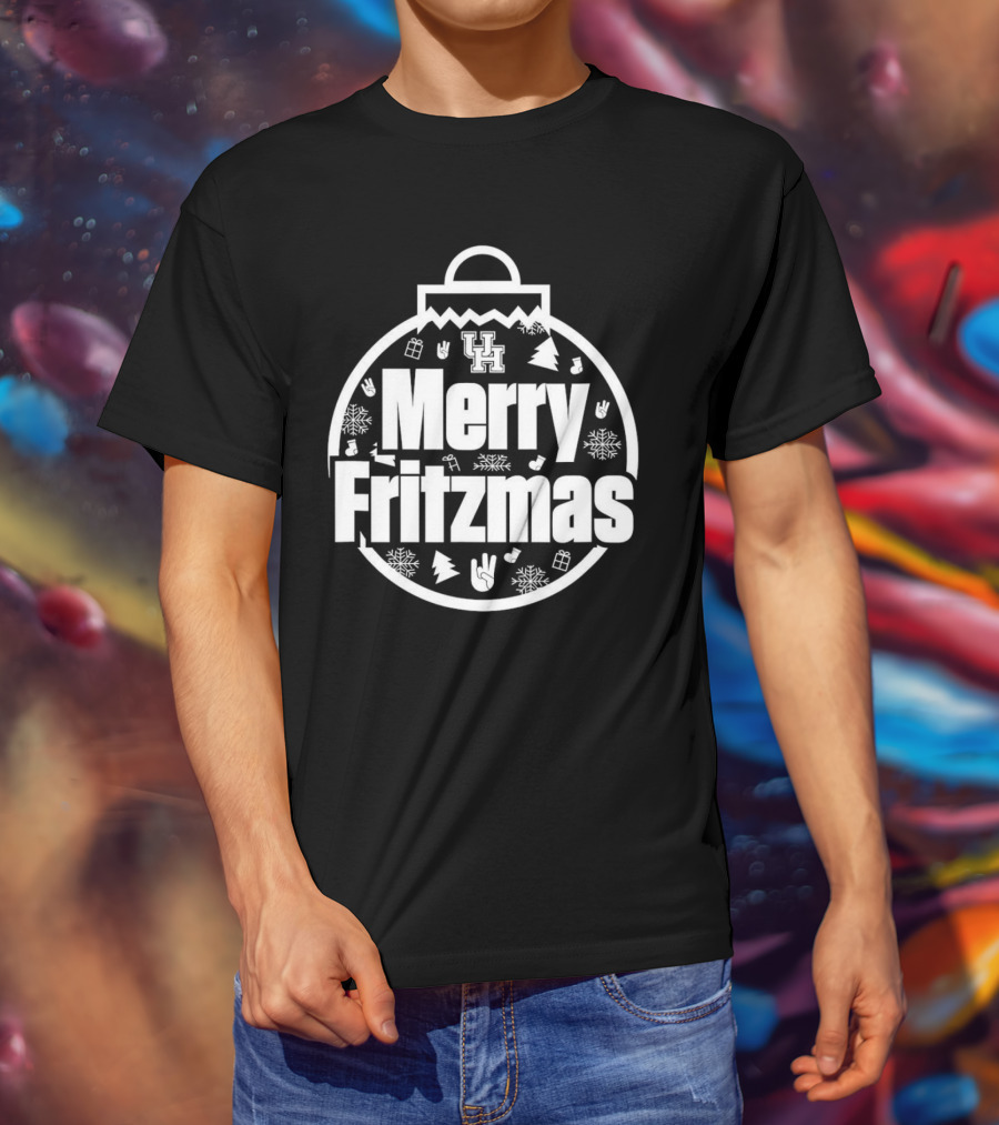 Merry Fritzmas Houston Cougars UH Holiday Ornament With Christmas Symbols T-Shirt