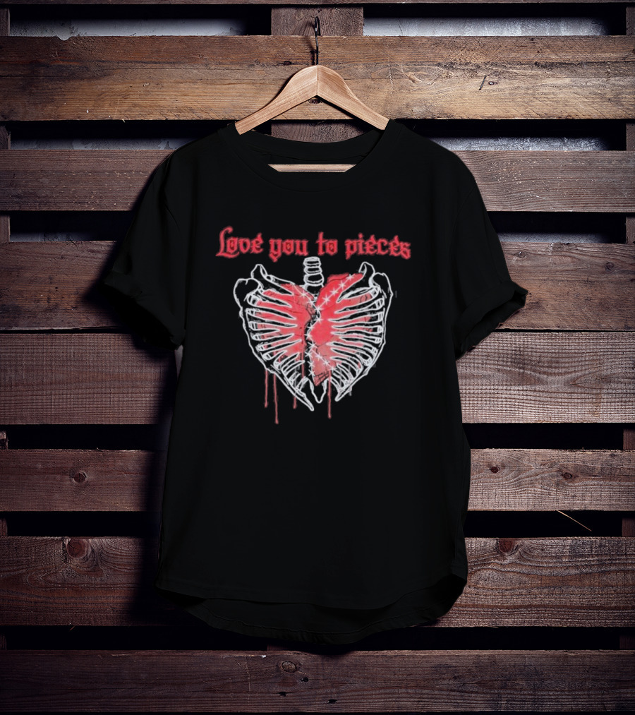 Love You To Pieces Rib Cage Heart T-Shirt
