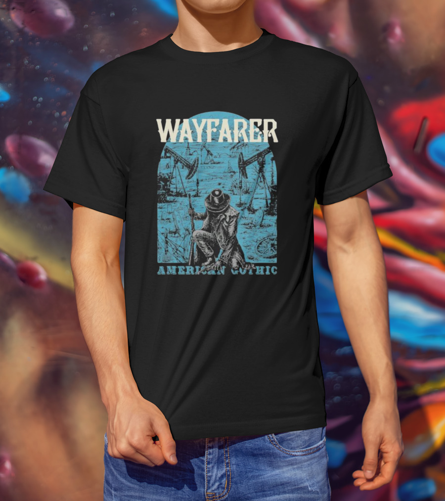 WAYFARER Oil Rig Cowboy American Gothic T-Shirt