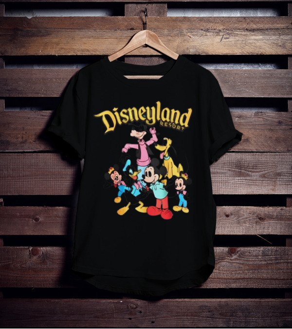 Disneyland Resort Mickey Mouse Goofy Donald Duck Pluto Characters T-Shirt
