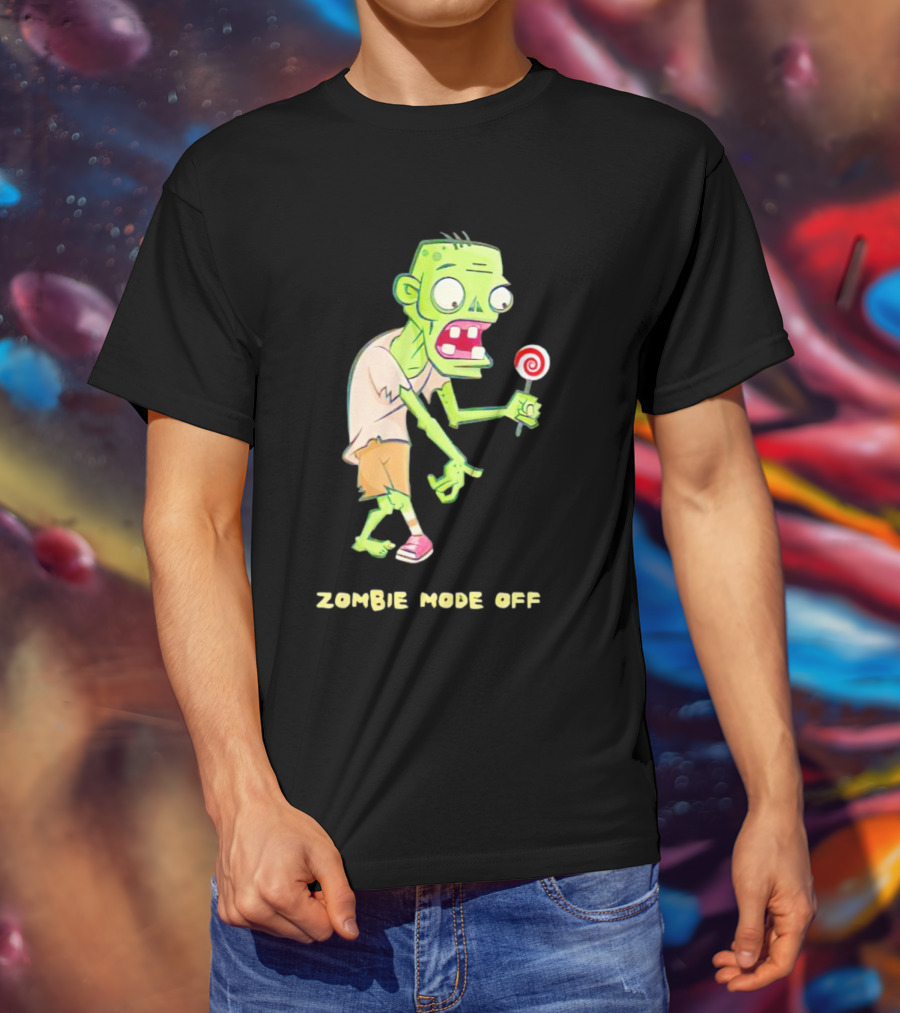ZOMBIE MODE OFF LOLLIPOP CHARACTER VIBRANT T-Shirt
