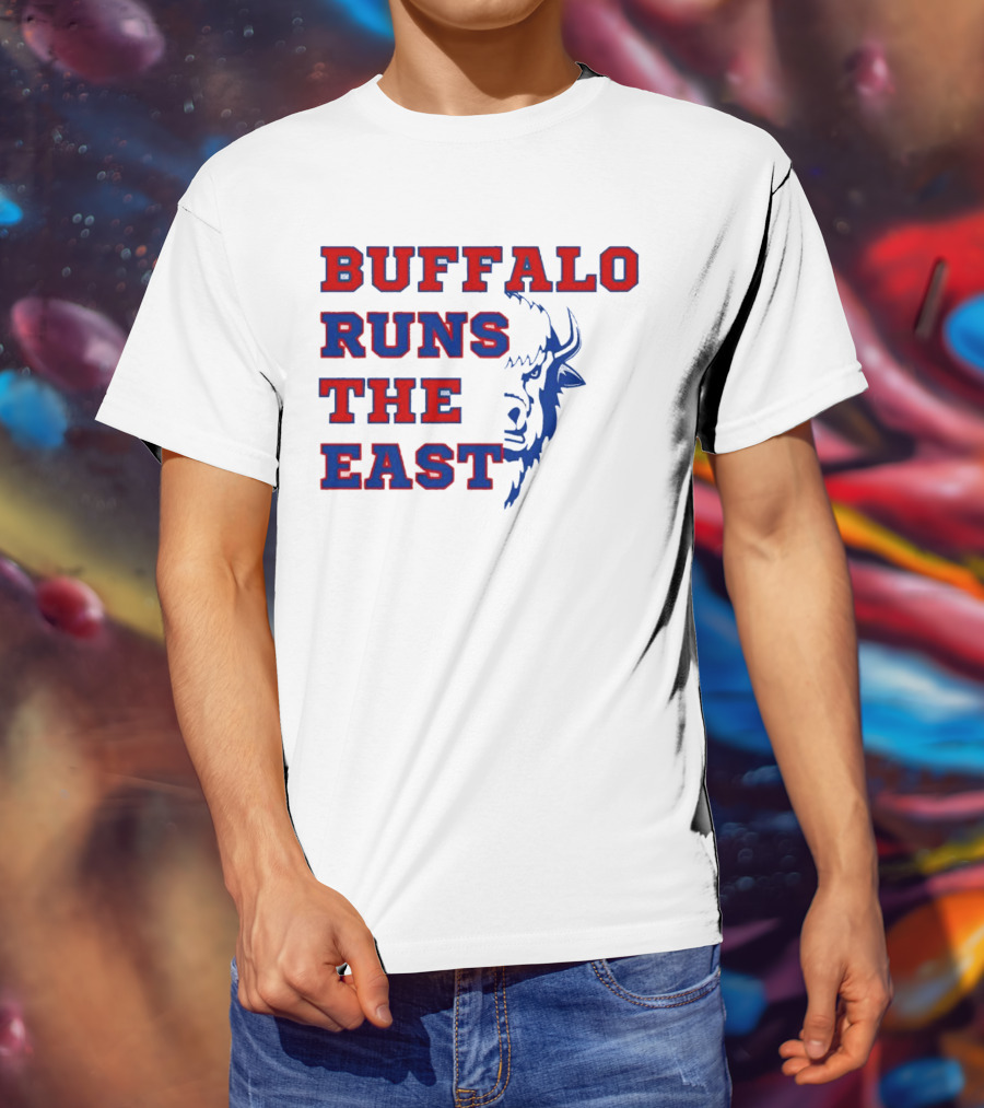 Buffalo Runs The East Bold Text With Buffalo T-Shirt