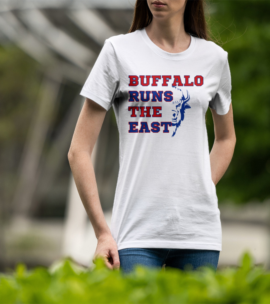 Buffalo Runs The East Bold Text With Buffalo T-Shirt