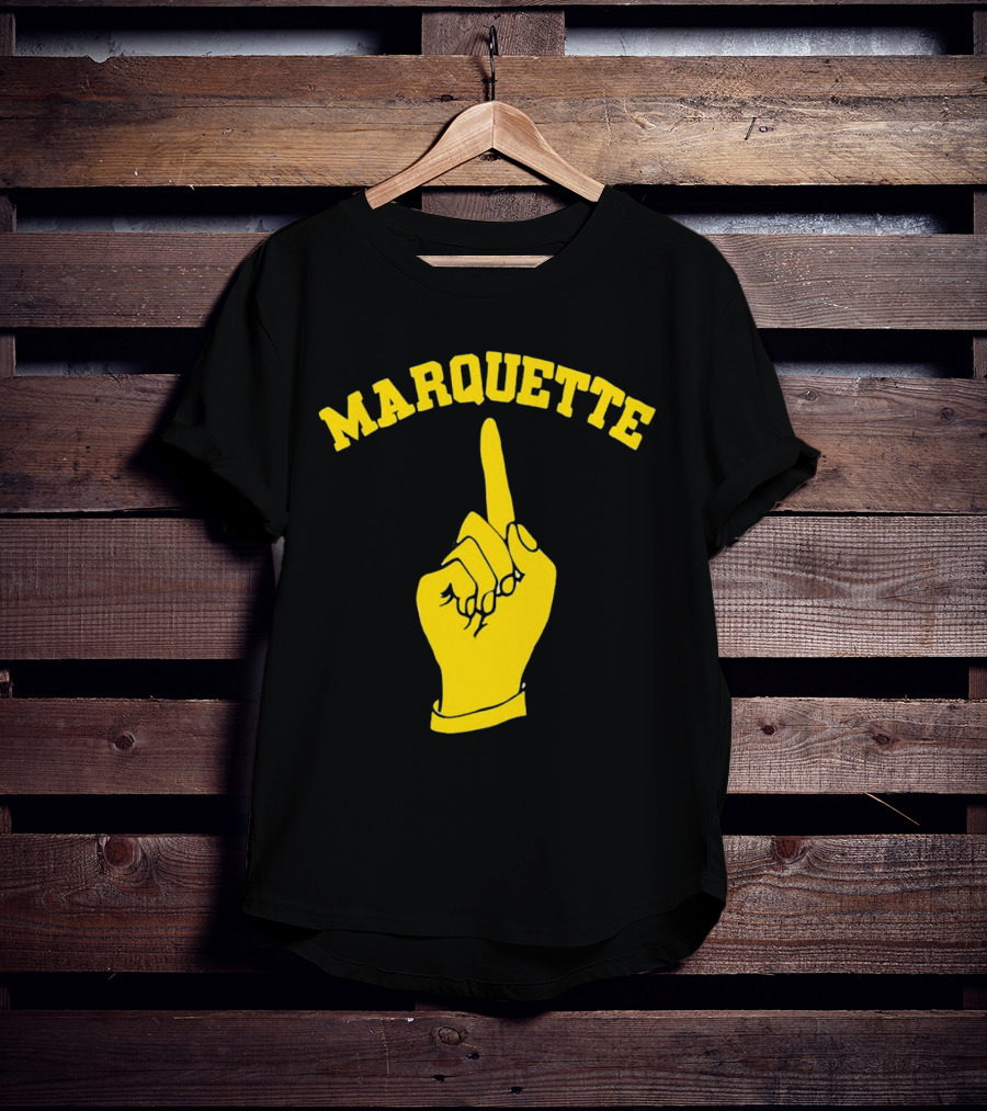 Marquette Yellow Number One Finger T-Shirt