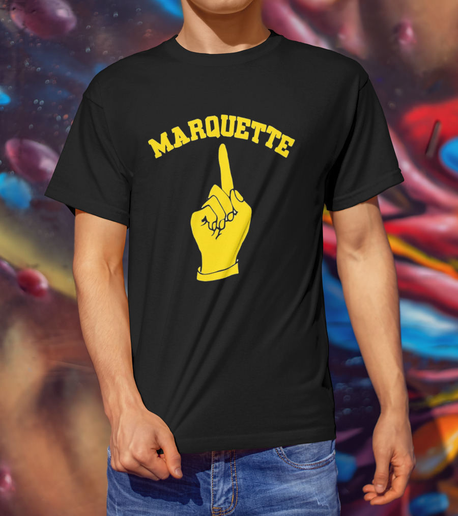 Marquette Yellow Number One Finger T-Shirt