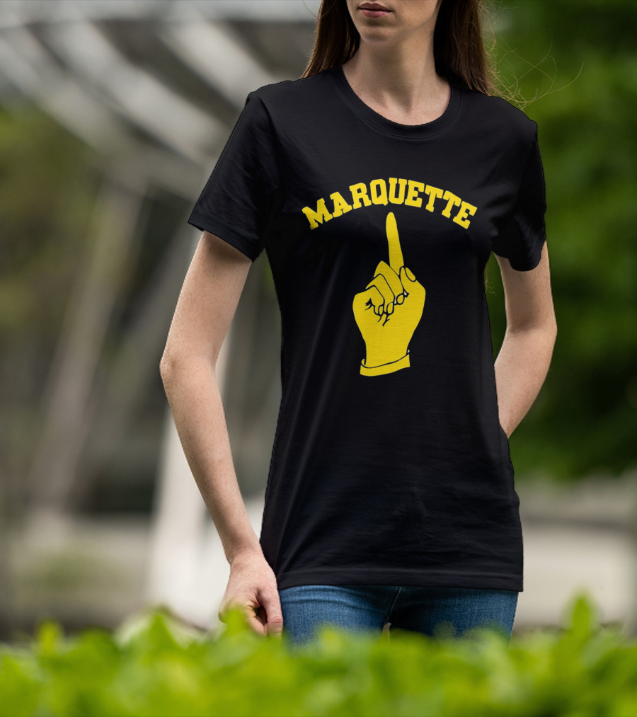 Marquette Yellow Number One Finger T-Shirt