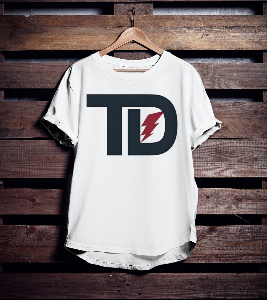 TD Logo With Red Lightning Bolt Tank Dell Houston Texans Football T-Shirt