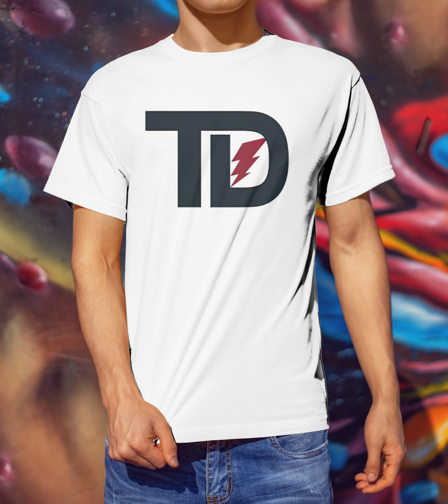 TD Logo With Red Lightning Bolt Tank Dell Houston Texans Football T-Shirt
