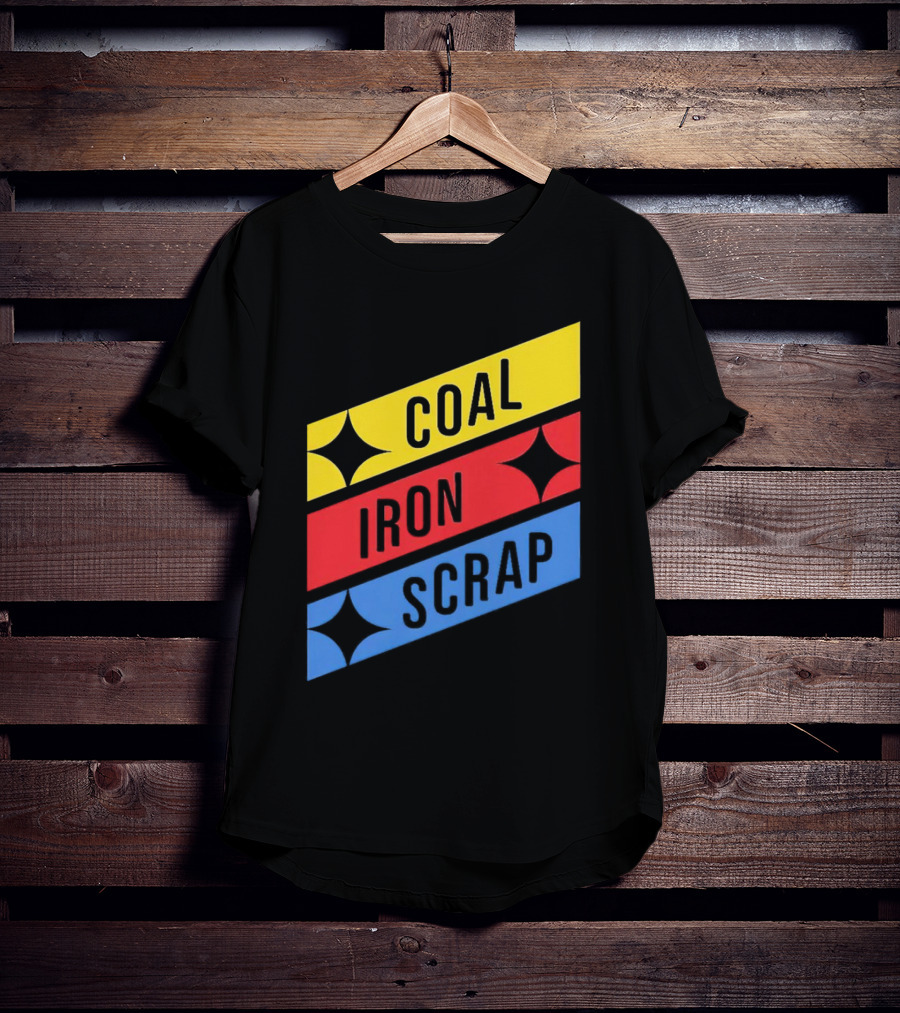 Coal Iron Scrap Pittsburgh Steelers Logo Elements T-Shirt