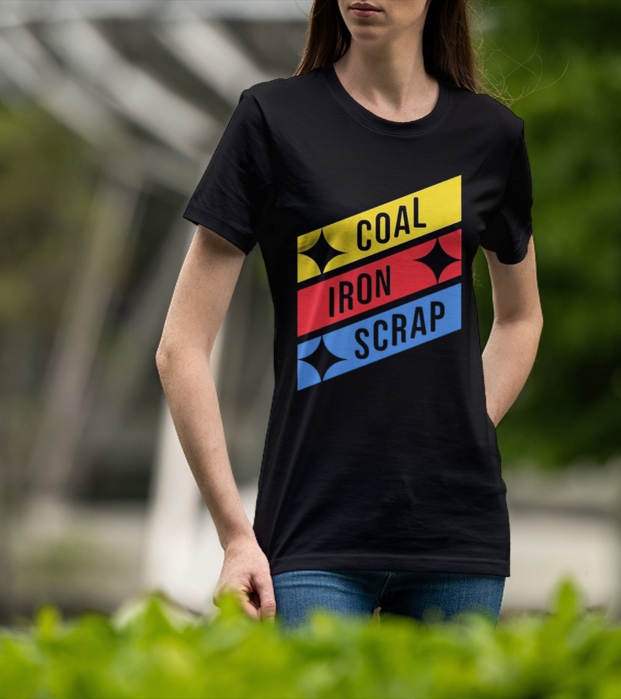 Coal Iron Scrap Pittsburgh Steelers Logo Elements T-Shirt
