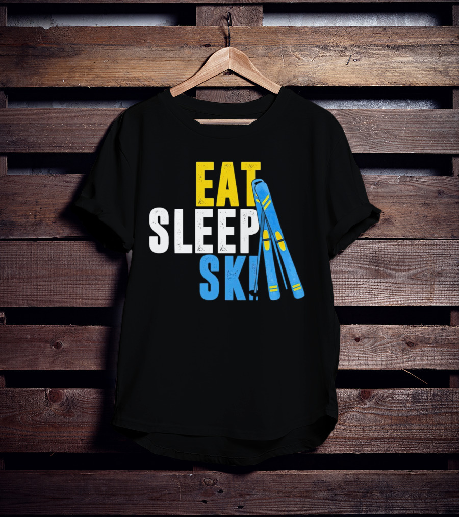 Eat Sleep Ski Skiing Ski Poles T-Shirt