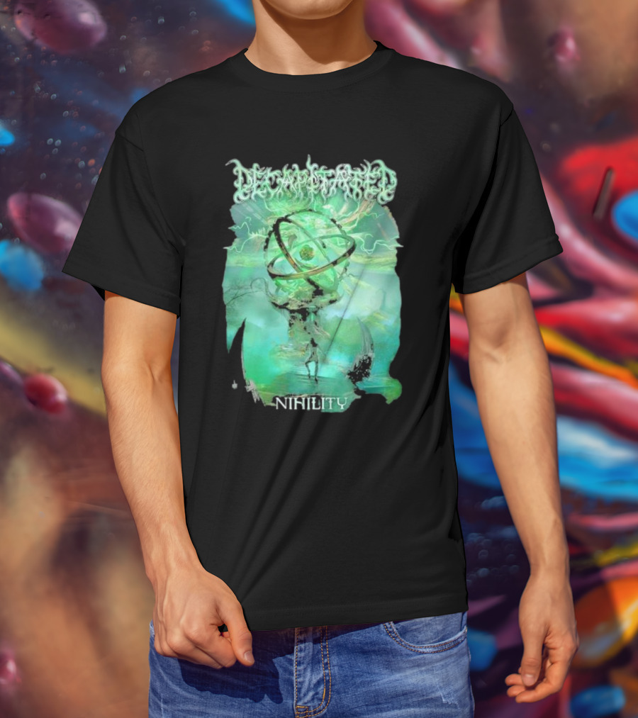 Decapitated Nihility Atomic Symbol Surreal Green Landscape T-Shirt