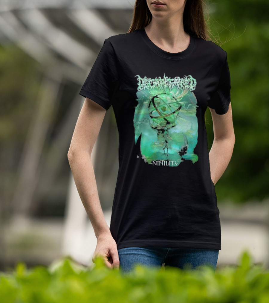 Decapitated Nihility Atomic Symbol Surreal Green Landscape T-Shirt