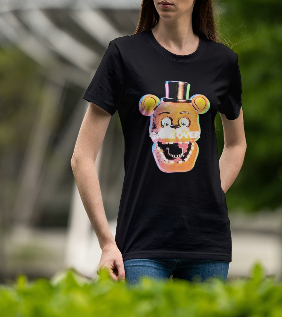 Five Nights At Freddy’s Game Over Text Freddy Head With Hat T-Shirt