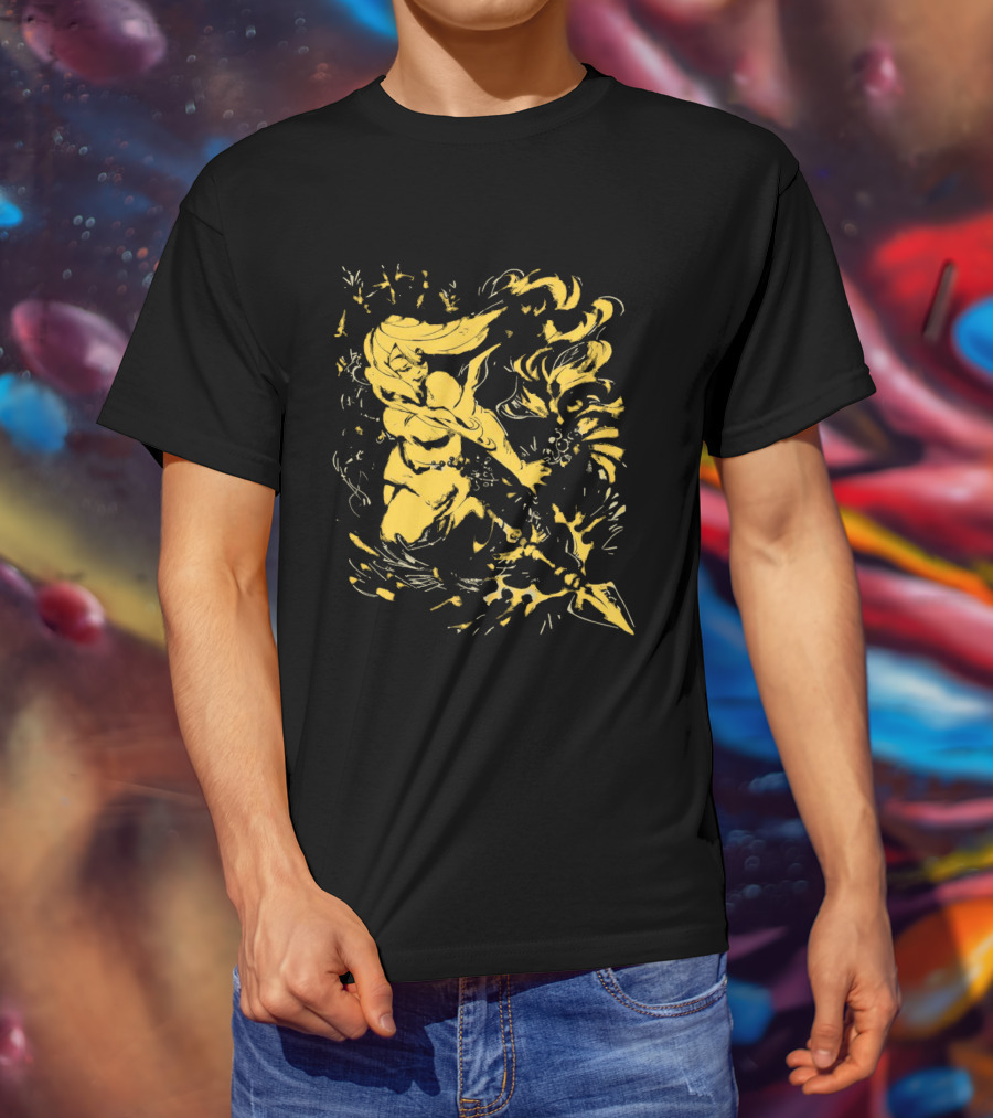 Galaxy Gal HelloWinter Vintage Warrior Fantasy Scene T-Shirt