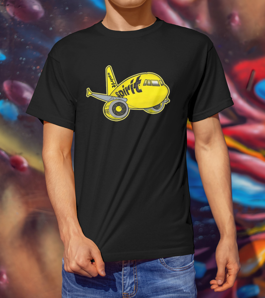 Spirit Airlines Airbus Cartoon Airplane T-Shirt