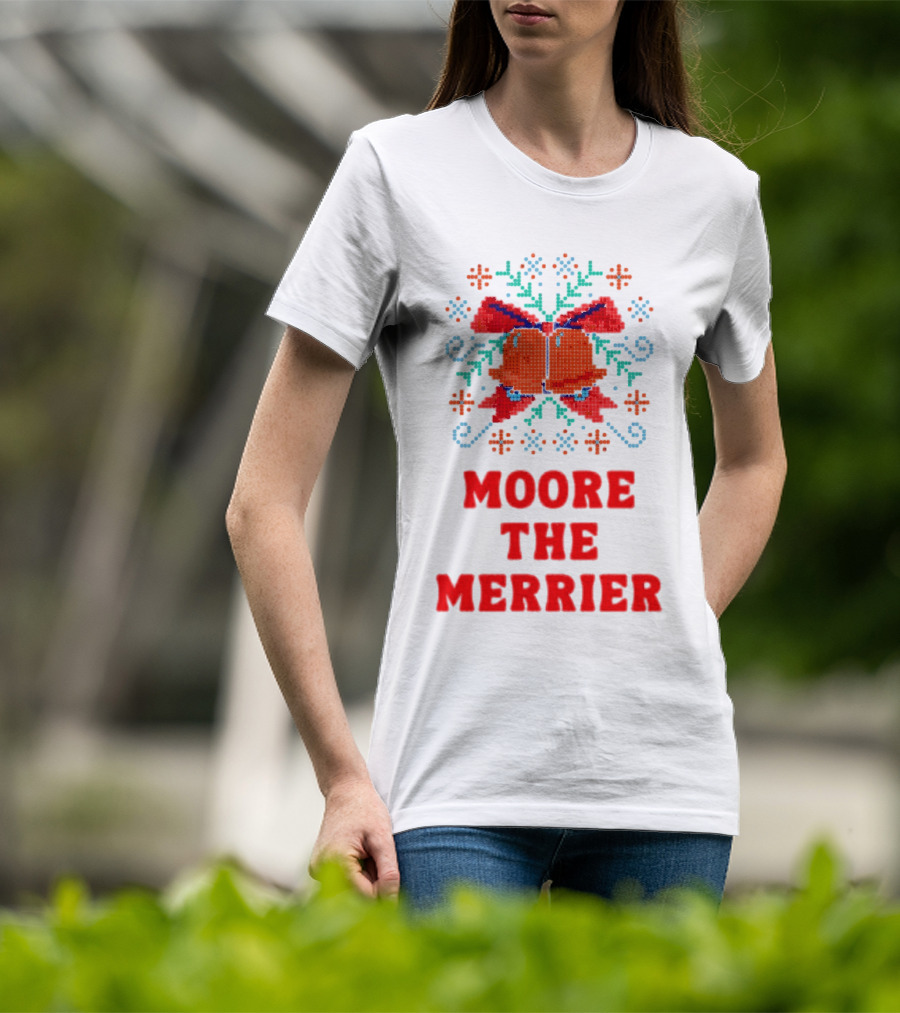 Moore The Merrier Christmas Bow Festive Decor T-Shirt