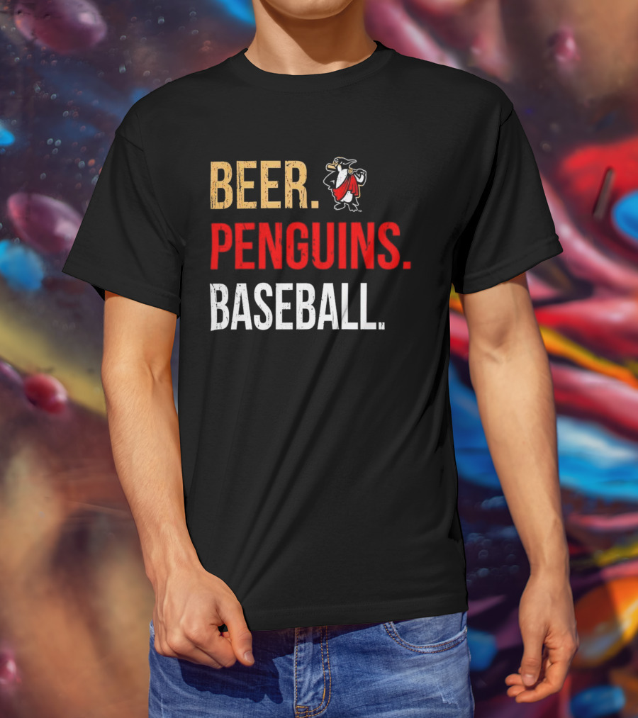 Beer Penguins Baseball 108 Stitches T-Shirt