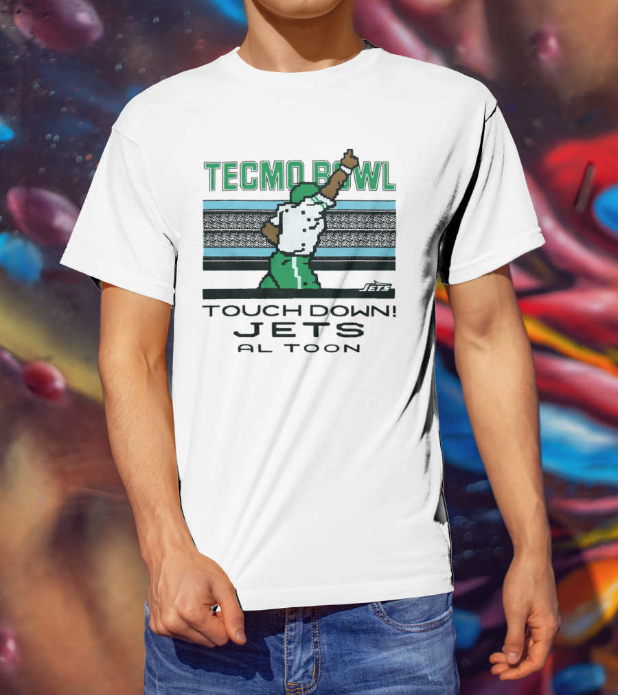 Tecmo Bowl Touch Down New York Jets Al Toon Retro Gaming Iconic Scene T-Shirt
